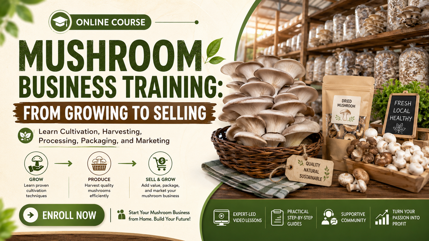 Mushroom Business Training: From Growing to Selling
